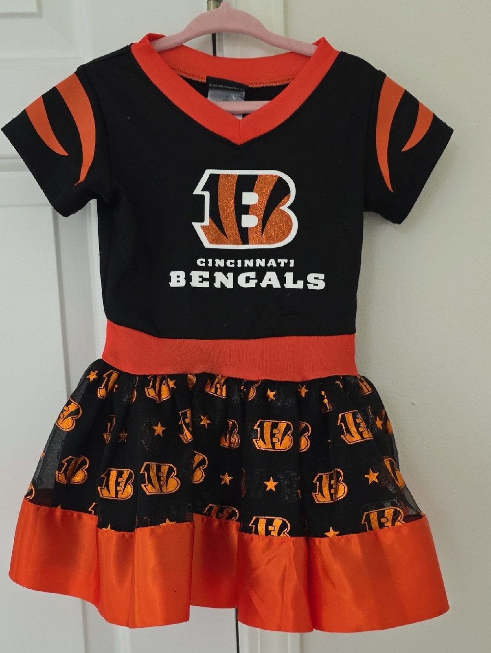 NFL Cincinnati Bengals Black and Orange Girls' Team Dress